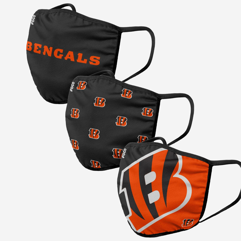 Cincinnati Bengals 3 Pack Face Cover FOCO Adult - FOCO.com