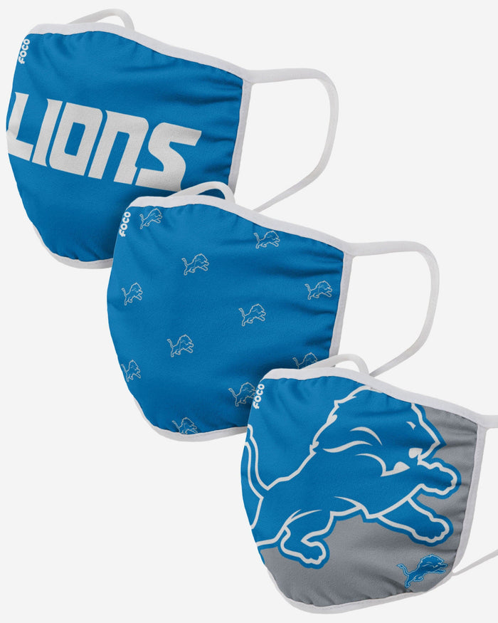 Detroit Lions 3 Pack Face Cover FOCO Adult - FOCO.com