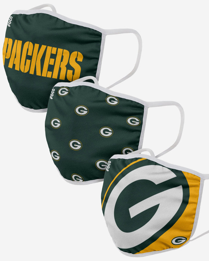 Green Bay Packers 3 Pack Face Cover FOCO Adult - FOCO.com