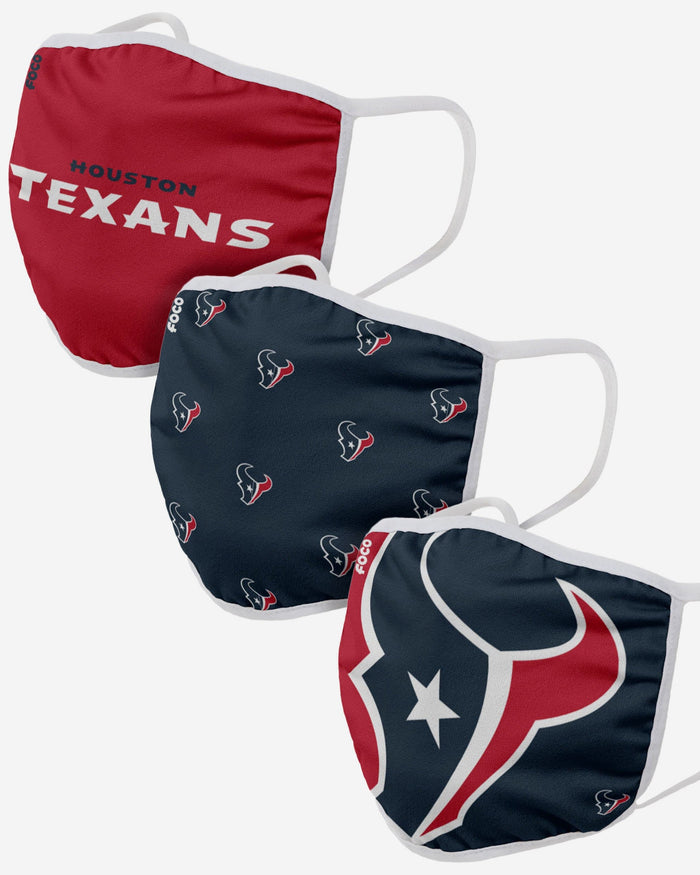 Houston Texans 3 Pack Face Cover FOCO Adult - FOCO.com