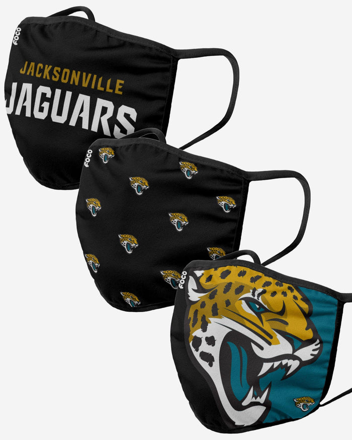 Jacksonville Jaguars 3 Pack Face Cover FOCO Adult - FOCO.com