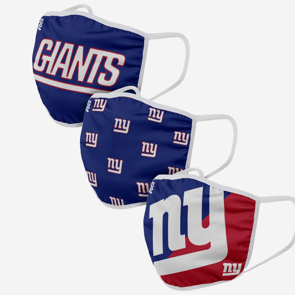 New York Giants 3 Pack Face Cover FOCO Adult - FOCO.com