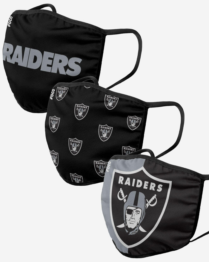 Las Vegas Raiders 3 Pack Face Cover FOCO Adult - FOCO.com