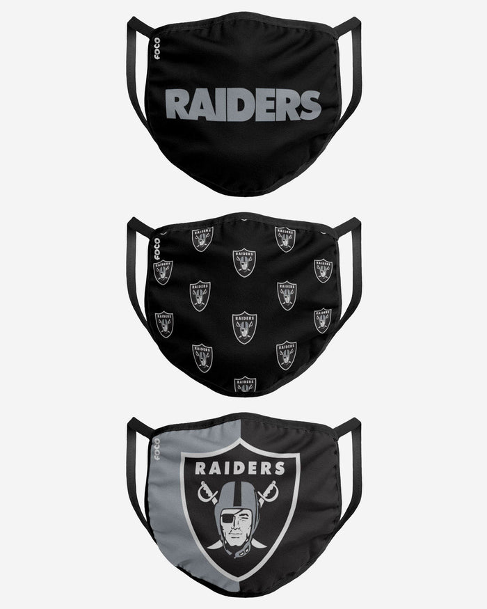 Las Vegas Raiders 3 Pack Face Cover FOCO - FOCO.com