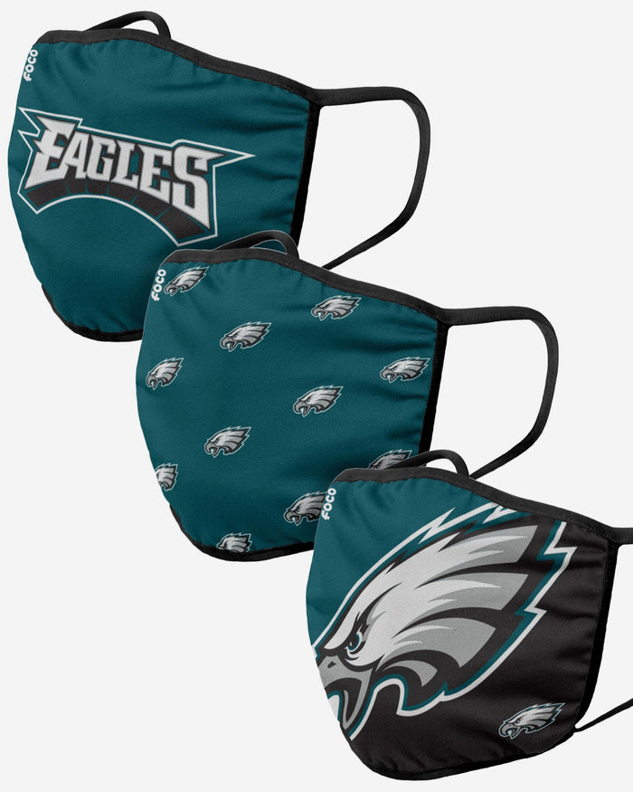 Philadelphia Eagles 3 Pack Face Cover FOCO Adult - FOCO.com