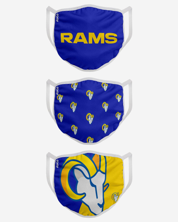 Los Angeles Rams 3 Pack Face Cover FOCO - FOCO.com