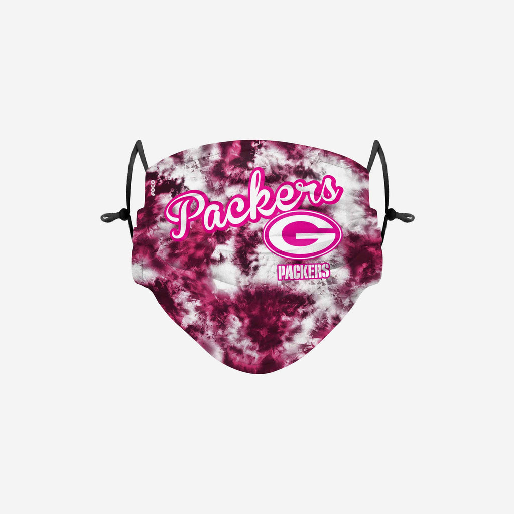 Green Bay Packers Pink Tie-Dye Adjustable Face Cover FOCO - FOCO.com