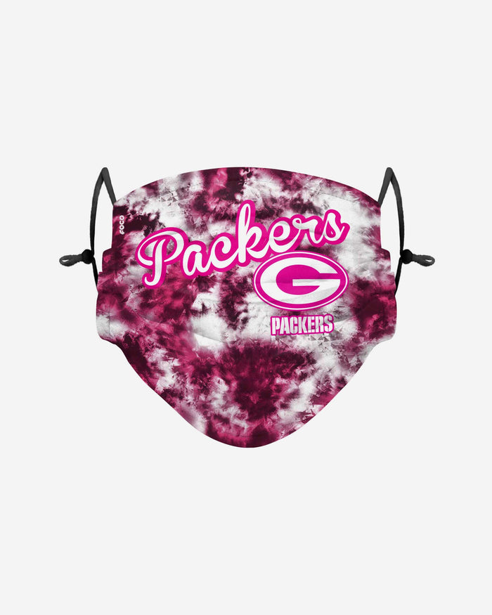 Green Bay Packers Pink Tie-Dye Adjustable Face Cover FOCO - FOCO.com