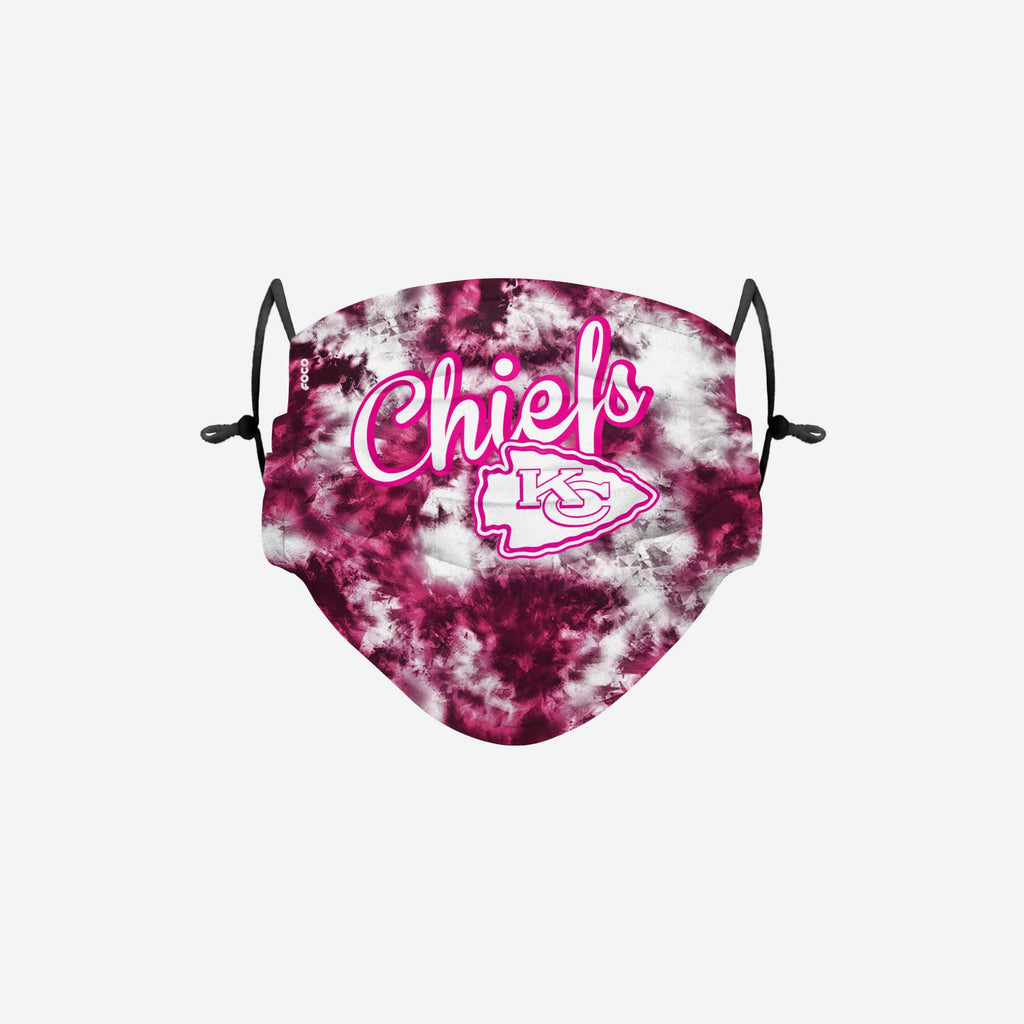 Kansas City Chiefs Pink Tie-Dye Adjustable Face Cover FOCO - FOCO.com