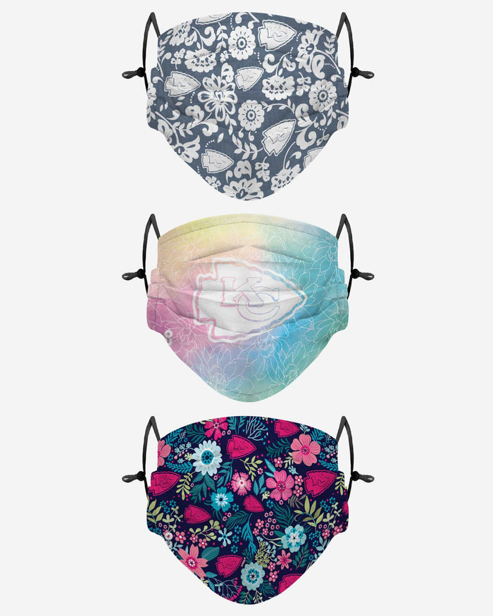 Kansas City Chiefs Spring Flowers 3 Pack Face Cover FOCO - FOCO.com