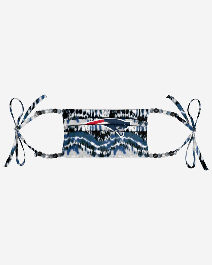 New England Patriots Tie-Dye Beaded Tie-Back Face Cover FOCO - FOCO.com