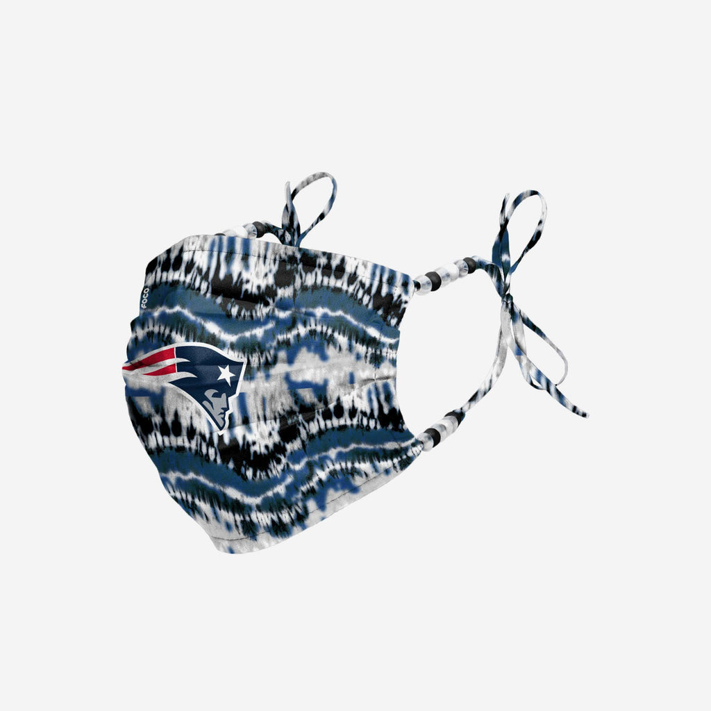 New England Patriots Tie-Dye Beaded Tie-Back Face Cover FOCO - FOCO.com