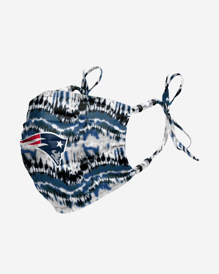 New England Patriots Tie-Dye Beaded Tie-Back Face Cover FOCO - FOCO.com