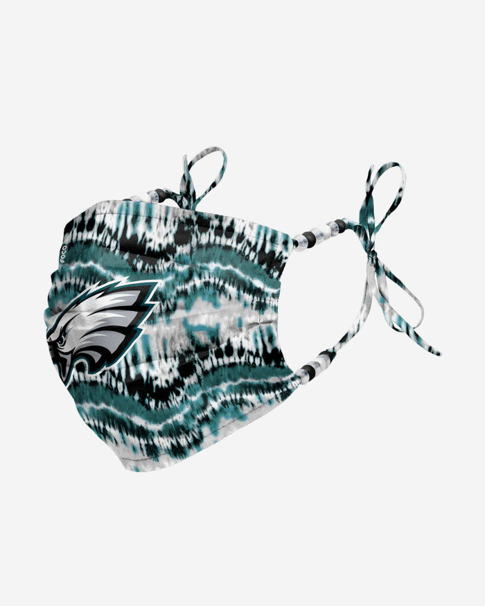 Philadelphia Eagles Tie-Dye Beaded Tie-Back Face Cover FOCO - FOCO.com