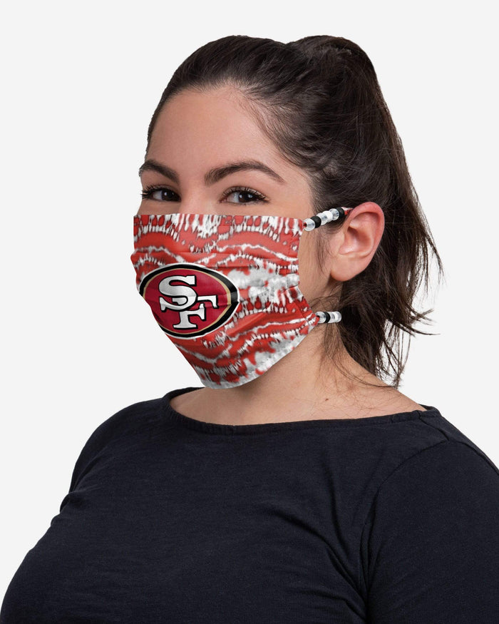 San Francisco 49ers Tie-Dye Beaded Tie-Back Face Cover FOCO - FOCO.com