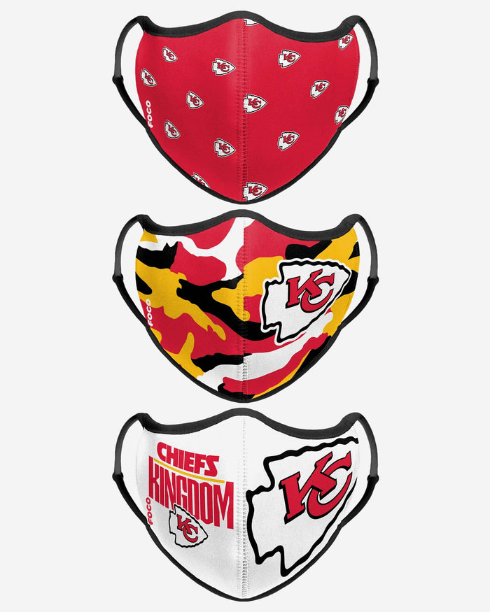 Kansas City Chiefs Thematic Sport 3 Pack Face Cover FOCO - FOCO.com