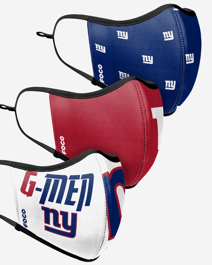 New York Giants Thematic Sport 3 Pack Face Cover FOCO - FOCO.com