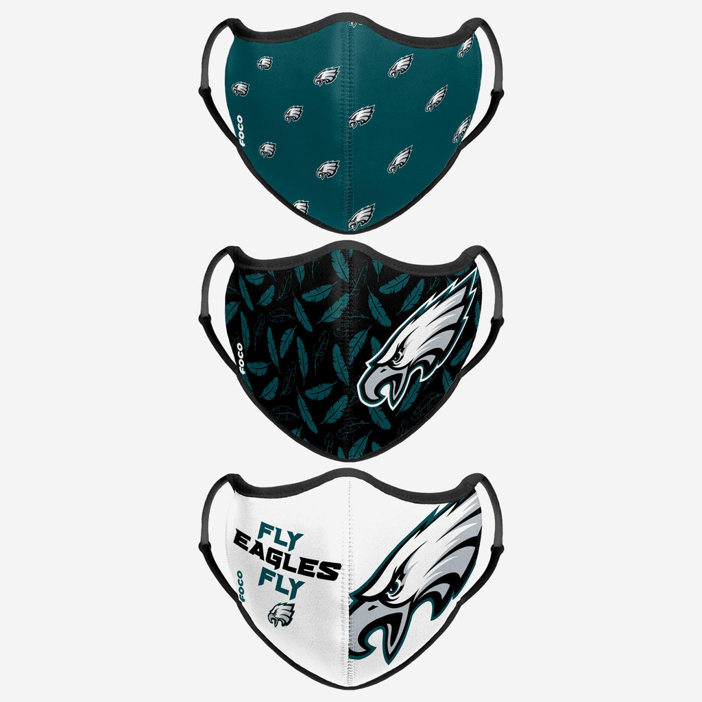 Philadelphia Eagles Thematic Sport 3 Pack Face Cover FOCO - FOCO.com