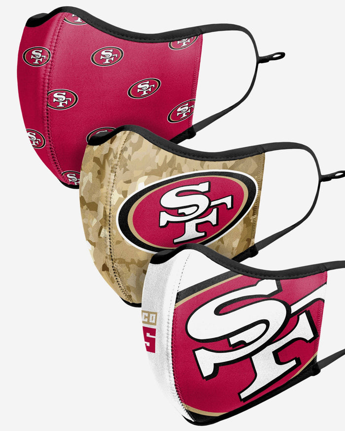 San Francisco 49ers Thematic Sport 3 Pack Face Cover FOCO - FOCO.com