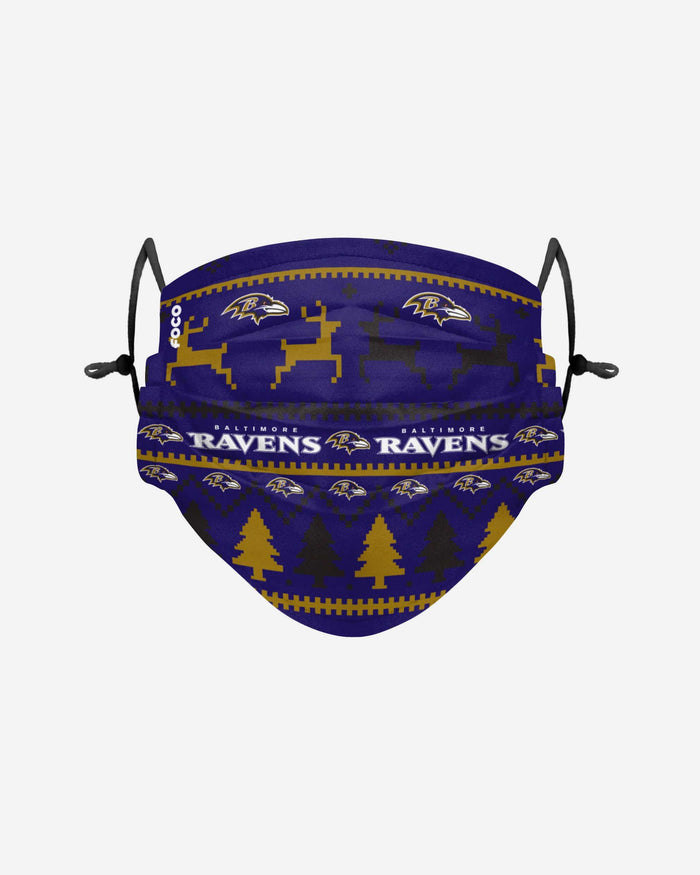 Baltimore Ravens Wordmark Holiday Adjustable Face Cover FOCO - FOCO.com