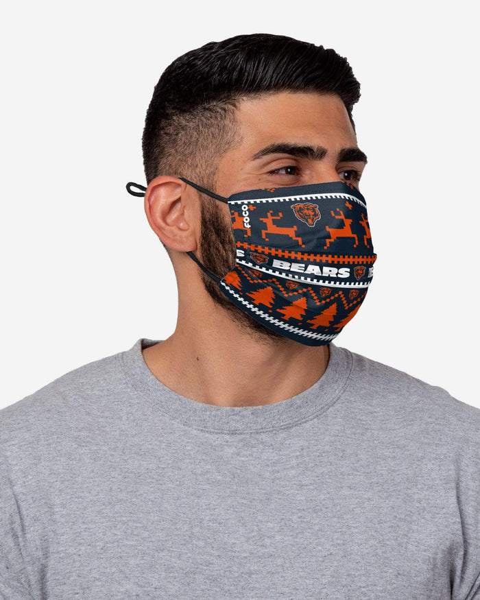 Chicago Bears Wordmark Holiday Adjustable Face Cover FOCO - FOCO.com