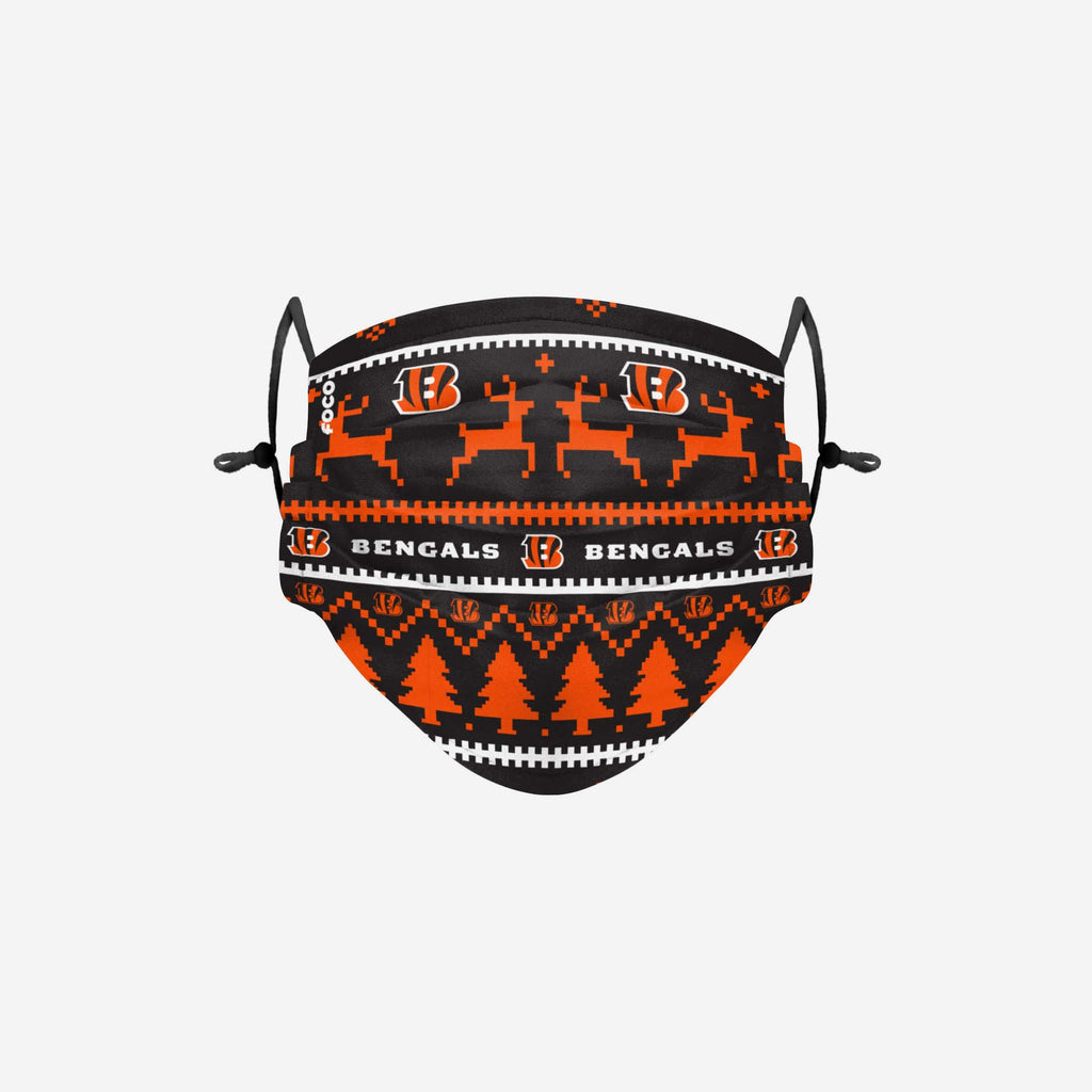 Cincinnati Bengals Wordmark Holiday Adjustable Face Cover FOCO - FOCO.com