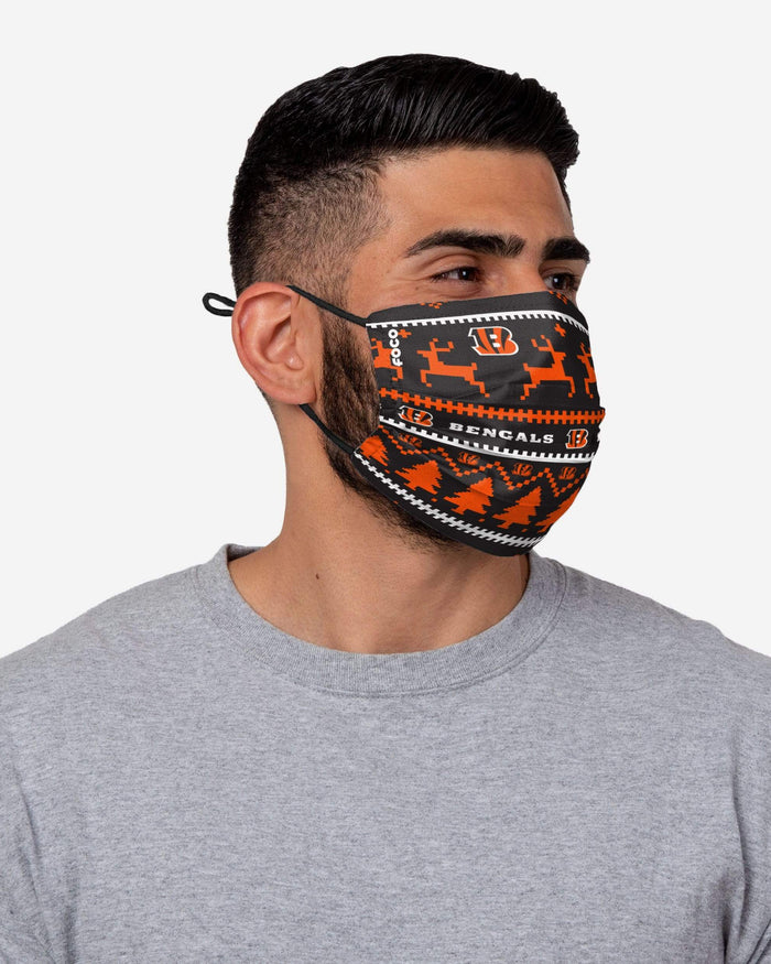 Cincinnati Bengals Wordmark Holiday Adjustable Face Cover FOCO - FOCO.com