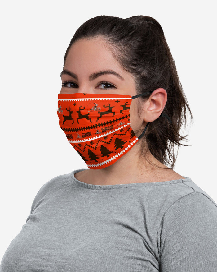 Cleveland Browns Wordmark Holiday Adjustable Face Cover FOCO - FOCO.com