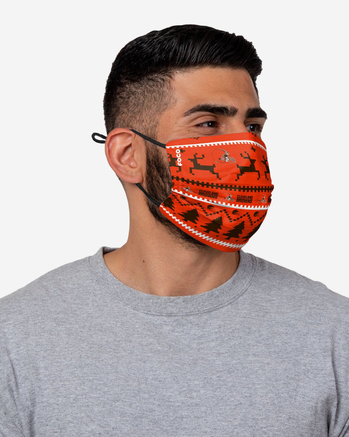 Cleveland Browns Wordmark Holiday Adjustable Face Cover FOCO - FOCO.com