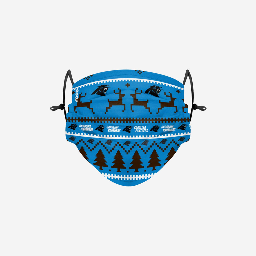 Carolina Panthers Wordmark Holiday Adjustable Face Cover FOCO - FOCO.com