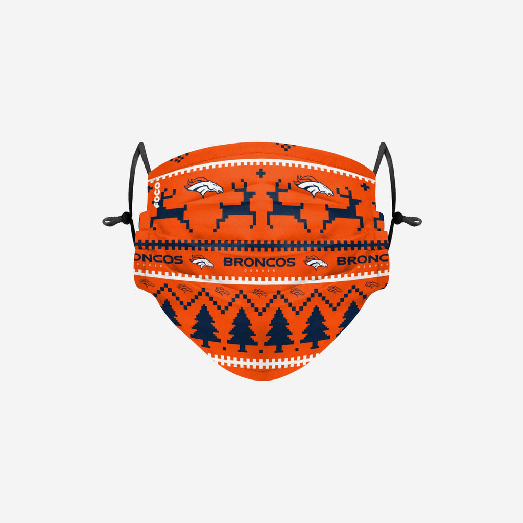 Denver Broncos Wordmark Holiday Adjustable Face Cover FOCO - FOCO.com