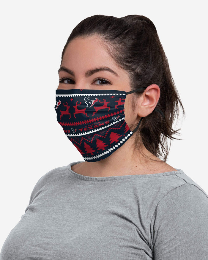 Houston Texans Wordmark Holiday Adjustable Face Cover FOCO - FOCO.com