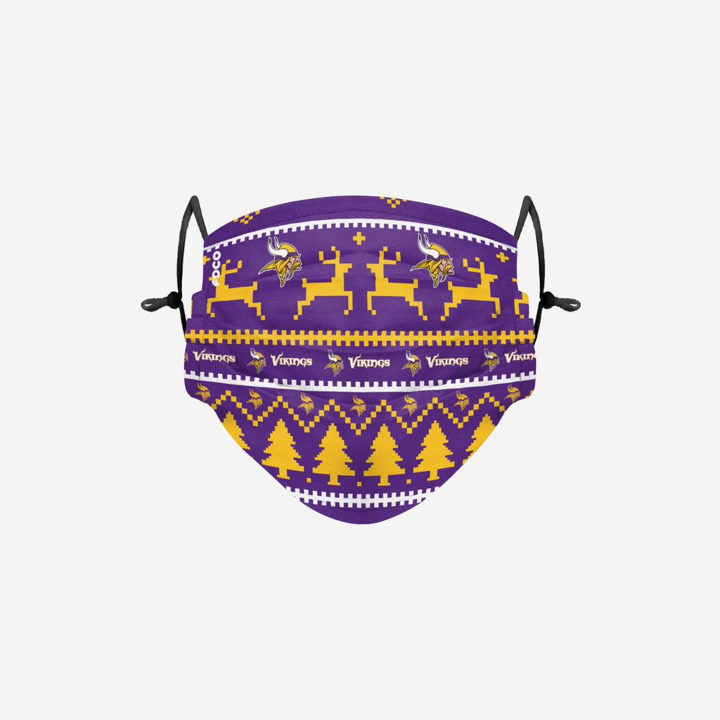 Minnesota Vikings Wordmark Holiday Adjustable Face Cover FOCO - FOCO.com