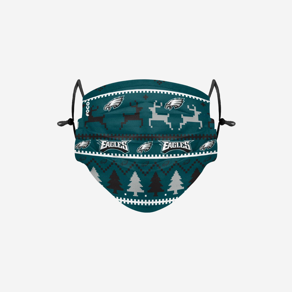 Philadelphia Eagles Wordmark Holiday Adjustable Face Cover FOCO - FOCO.com