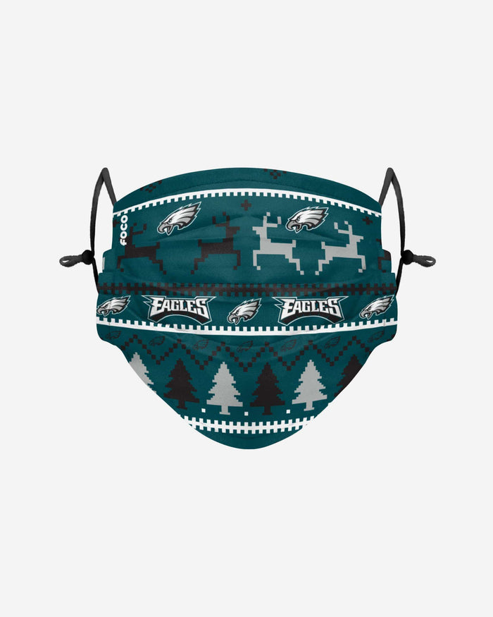 Philadelphia Eagles Wordmark Holiday Adjustable Face Cover FOCO - FOCO.com