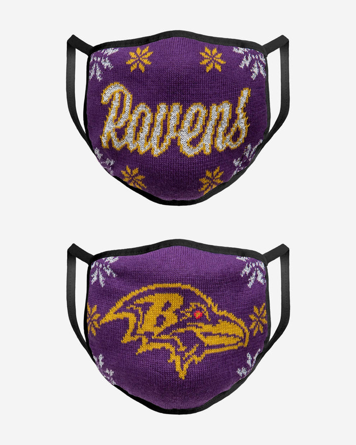 Baltimore Ravens Womens Knit 2 Pack Face Cover FOCO - FOCO.com