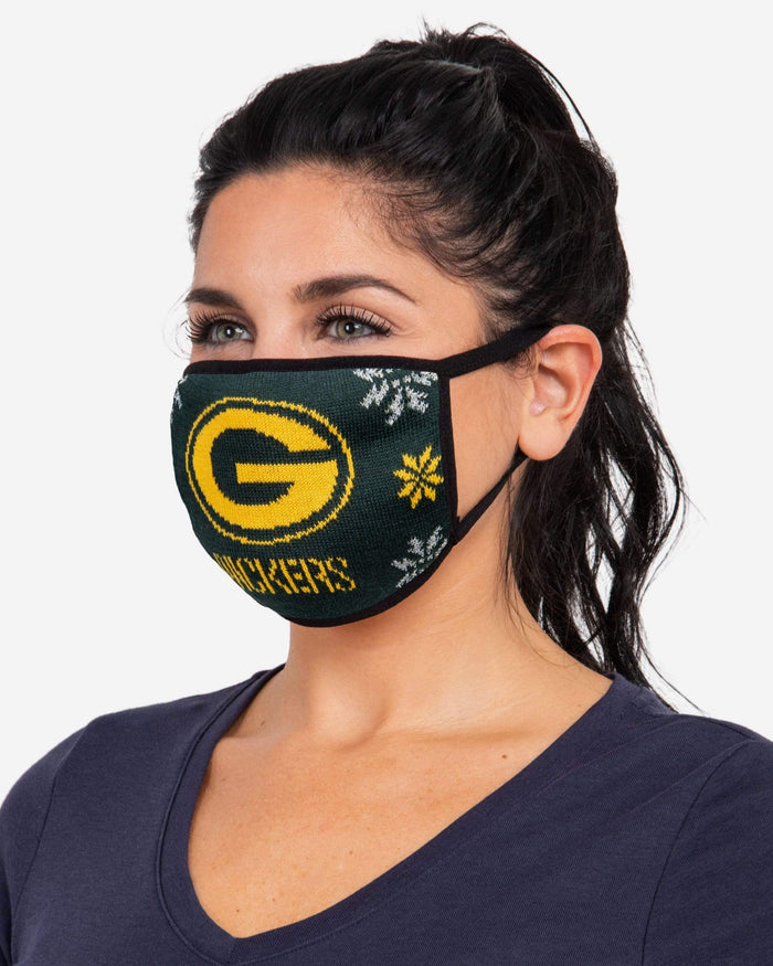 Green Bay Packers Womens Knit 2 Pack Face Cover FOCO - FOCO.com