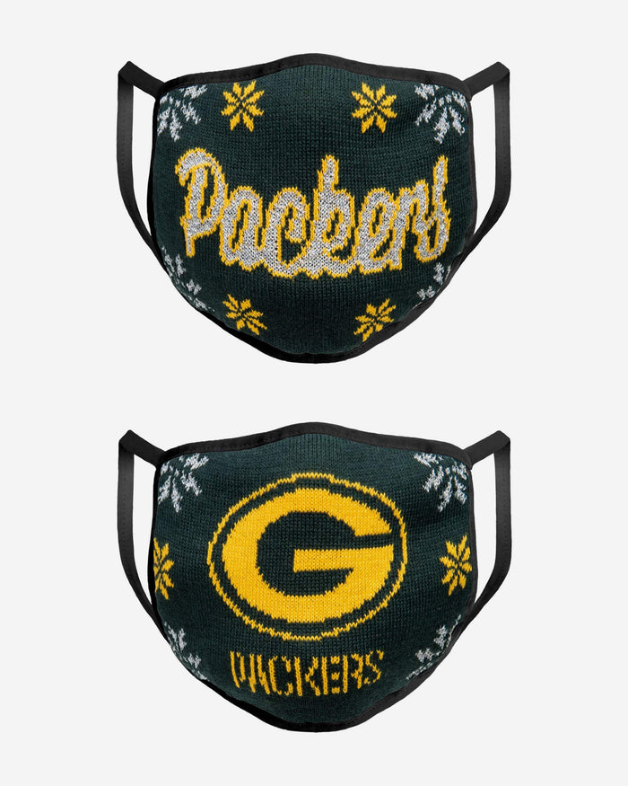 Green Bay Packers Womens Knit 2 Pack Face Cover FOCO - FOCO.com