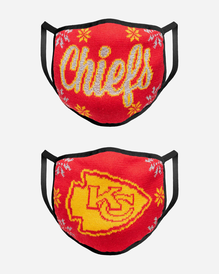 Kansas City Chiefs Womens Knit 2 Pack Face Cover FOCO - FOCO.com