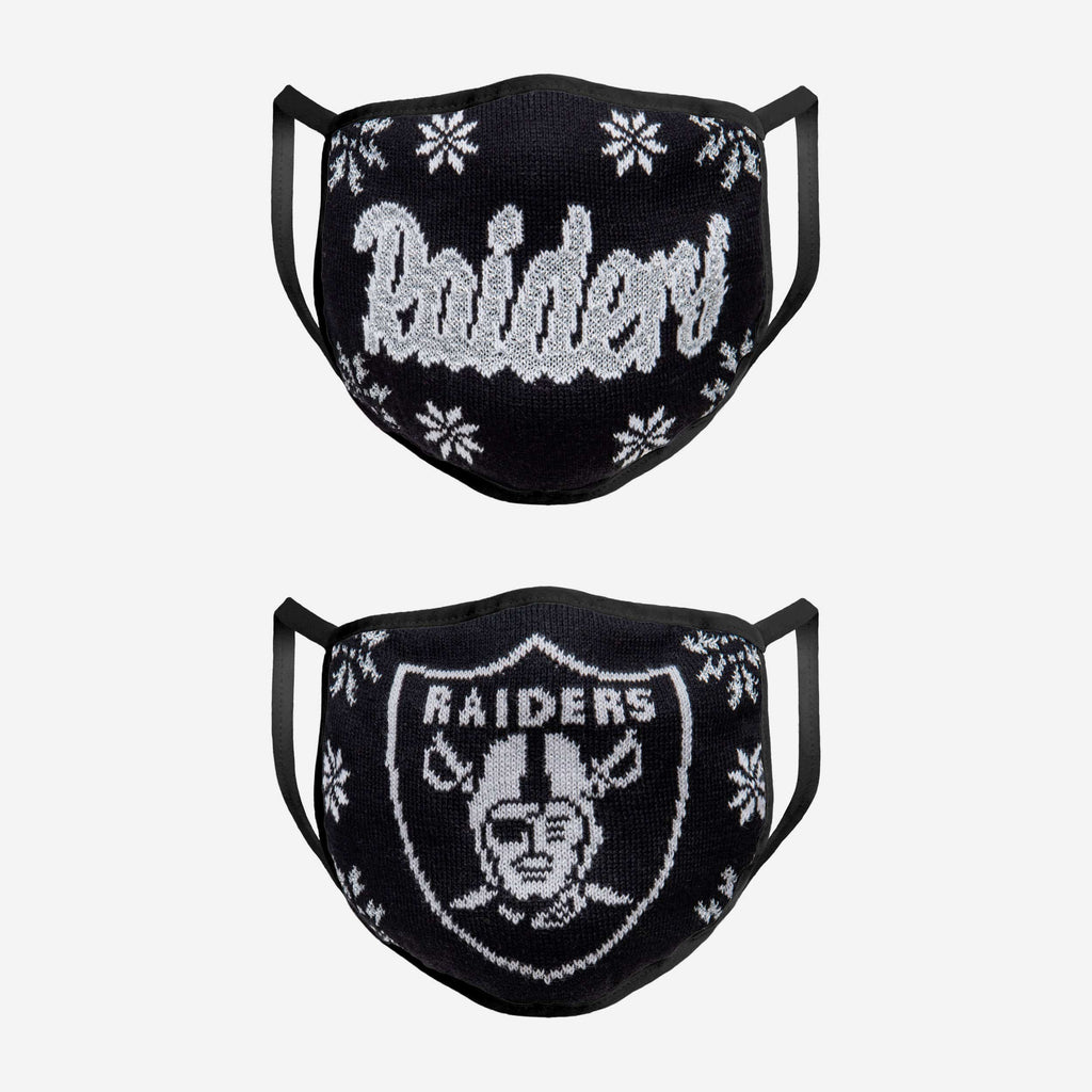 Las Vegas Raiders Womens Knit 2 Pack Face Cover FOCO - FOCO.com