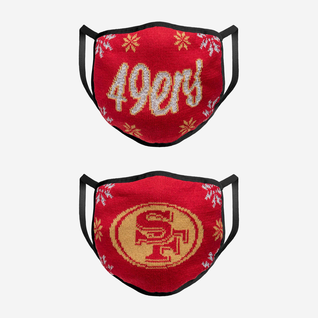 San Francisco 49ers Womens Knit 2 Pack Face Cover FOCO - FOCO.com