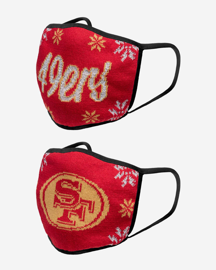 San Francisco 49ers Womens Knit 2 Pack Face Cover FOCO - FOCO.com