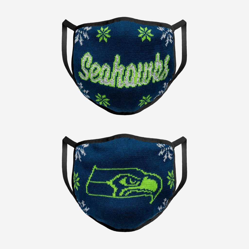 Seattle Seahawks Womens Knit 2 Pack Face Cover FOCO - FOCO.com