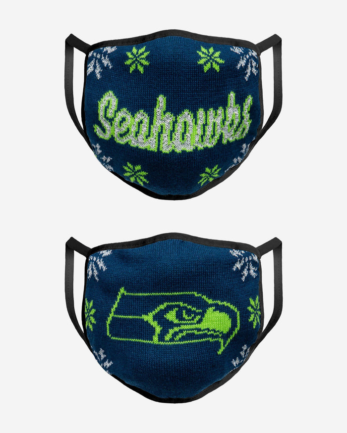 Seattle Seahawks Womens Knit 2 Pack Face Cover FOCO - FOCO.com