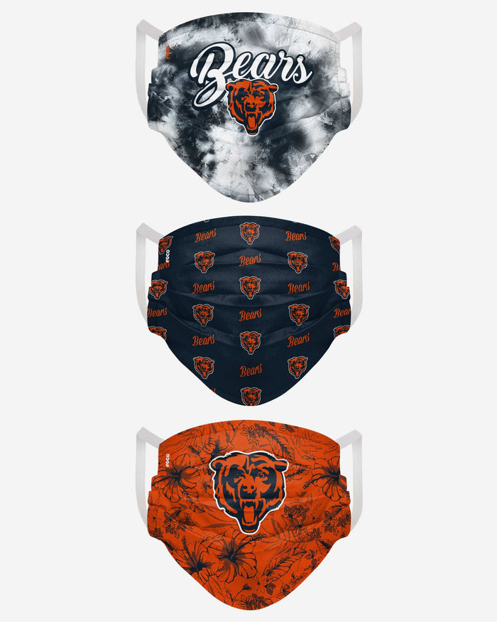 Chicago Bears Womens Matchday 3 Pack Face Cover FOCO - FOCO.com