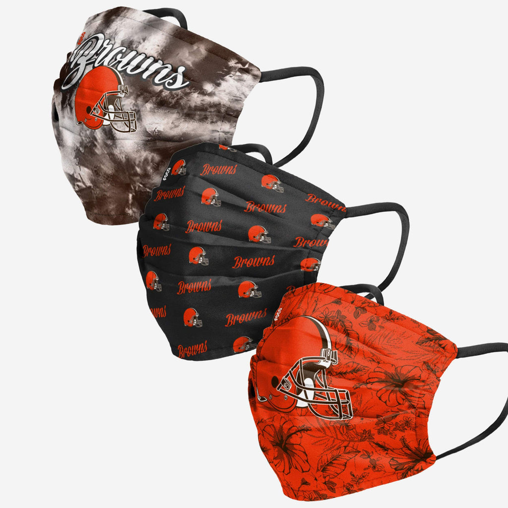 Cleveland Browns Womens Matchday 3 Pack Face Cover FOCO - FOCO.com