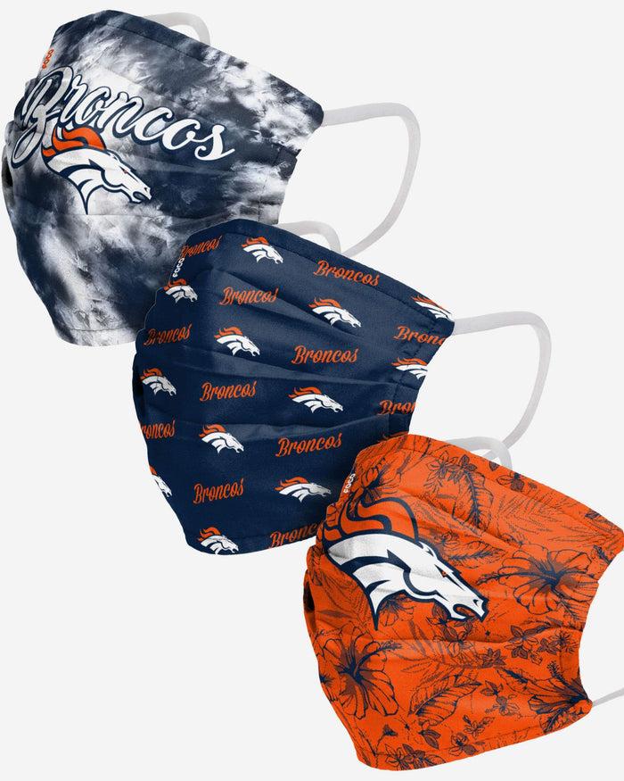 Denver Broncos Womens Matchday 3 Pack Face Cover FOCO - FOCO.com