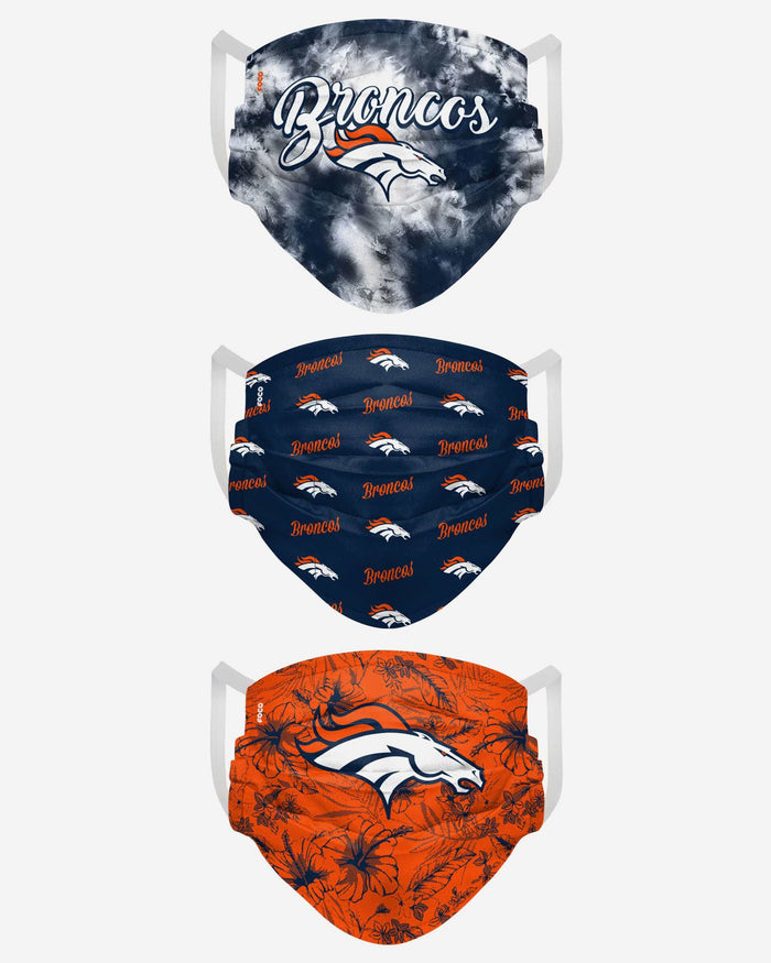 Denver Broncos Womens Matchday 3 Pack Face Cover FOCO - FOCO.com