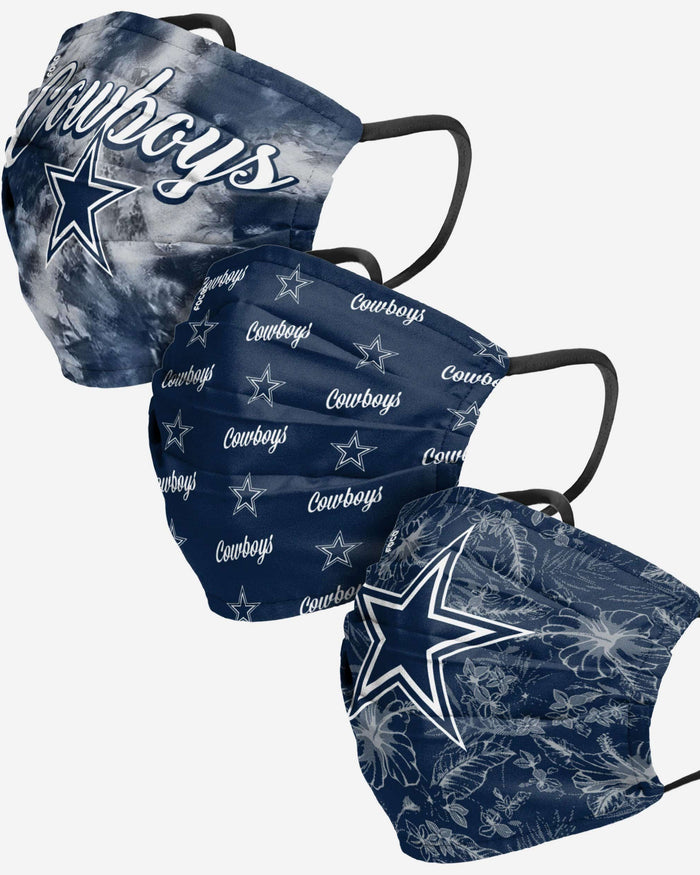 Dallas Cowboys Womens Matchday 3 Pack Face Cover FOCO - FOCO.com