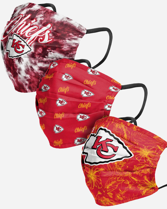 Kansas City Chiefs Womens Matchday 3 Pack Face Cover FOCO - FOCO.com